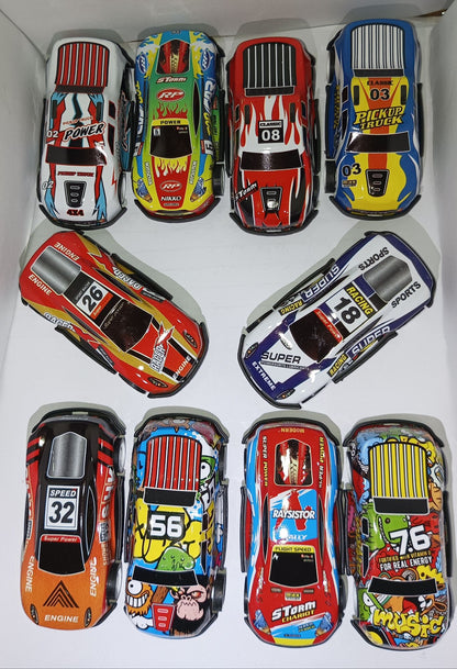 Half Metal Cars Theme Toy Pack of 4 mini Car