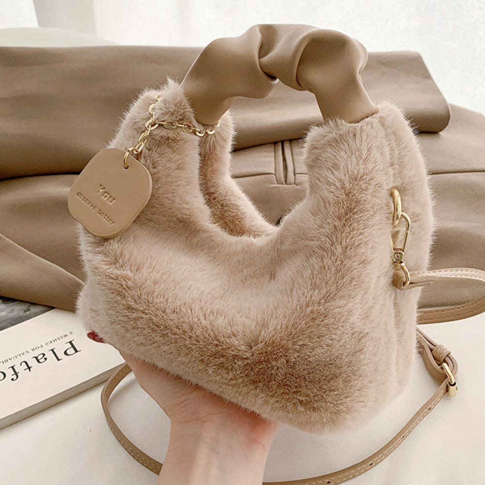 Woman Soft Plush Handbag