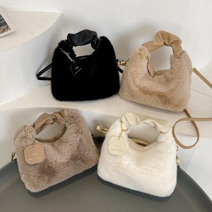 Woman Soft Plush Handbag